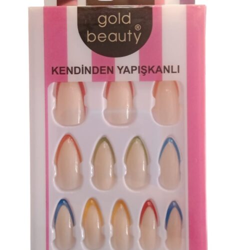 Gold Beauty Trendy Renkli Takma Tırnak
