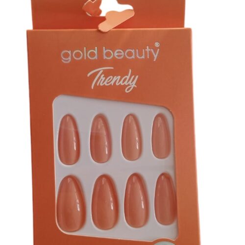 Gold Beauty Trendy Turuncu Takma Tırnak